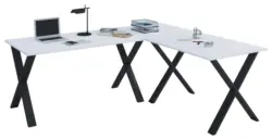 Eckschreibtisch Lona Schwarz/Wei&szlig;