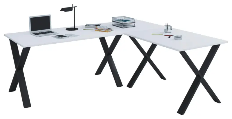 Eckschreibtisch Lona Schwarz/Wei&szlig;