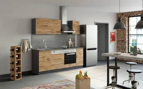 K&uuml;chenblock Sorrento ohne Ger&auml;te ca. 210 cm Eichefarben