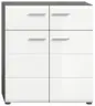 Schuhschrank Salsa ca. 80x90x37 cm Wei&szlig;/Rauchsil.