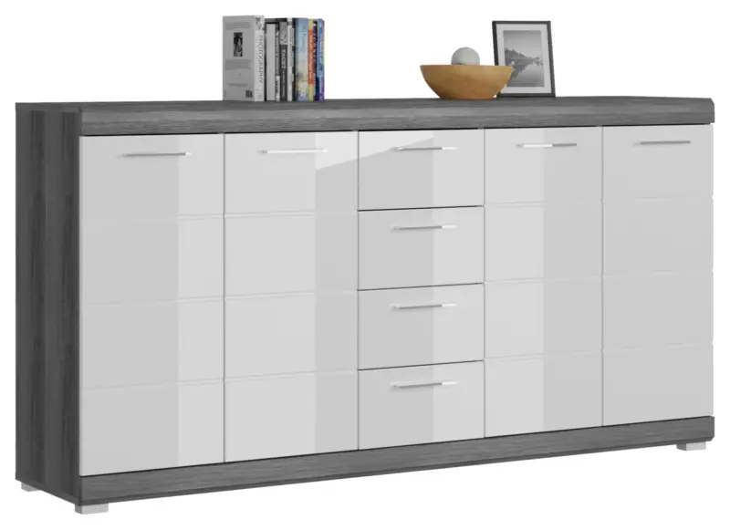 Kommode Scout ca. 165x85 cm Wei&szlig;/Grau