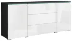 m&ouml;max Dornbirn - Ihr Trendm&ouml;belhaus in Dornbirn Sideboard Vera mit LED ca. 150 cm Anthrazit/Wei&szlig;