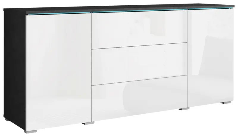 Sideboard Vera mit LED ca. 150 cm Anthrazit/Wei&szlig;