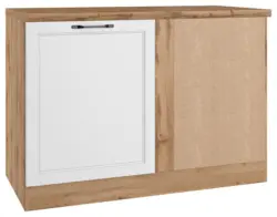 Eckunterschrank Meran ca. 120x86x60 cm Wei&szlig;/Eiche