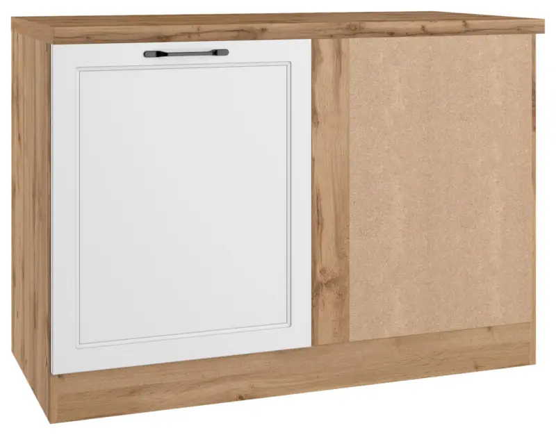 Eckunterschrank Meran ca. 120x86x60 cm Wei&szlig;/Eiche