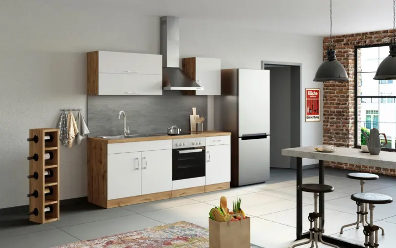 K&uuml;chenleerblock 'Sorrento' in Wei&szlig;