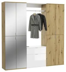 Garderobe Projekt X ca. 183x193 cm Eiche/Wei&szlig;