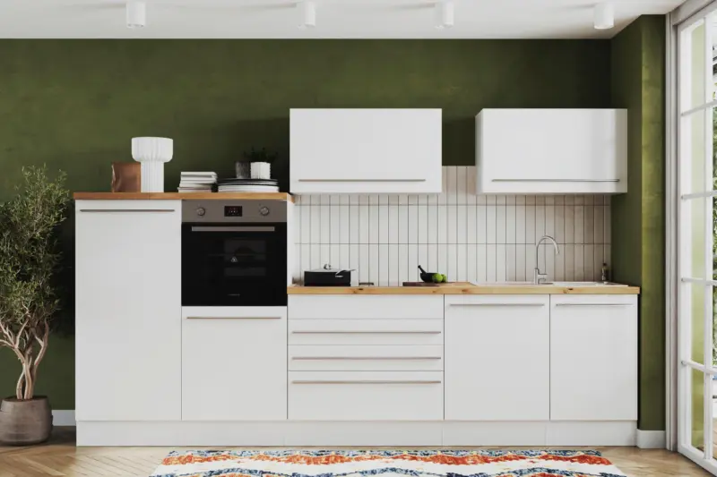 K&uuml;chenblock Gabriel mit Ger&auml;ten ca. 320 cm Wei&szlig;