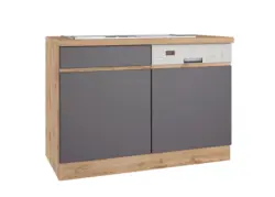 Sp&uuml;lenschrank Turin mit Sp&uuml;le ca. 120x86 cm Grau/Eiche
