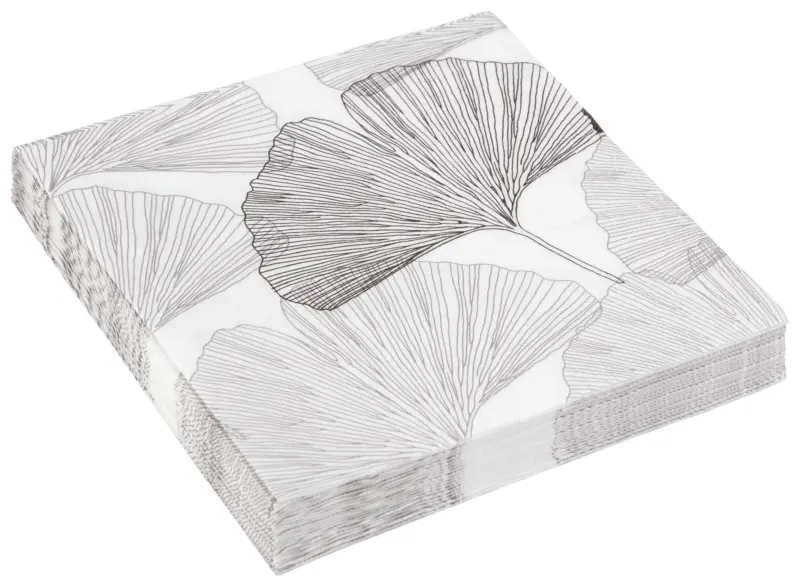 Serviette Kai Kai mit Ginkgo-Motiv