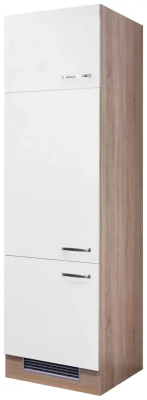 Ger&auml;teumbauschrank Wei&szlig; Hochglanz/Eiche