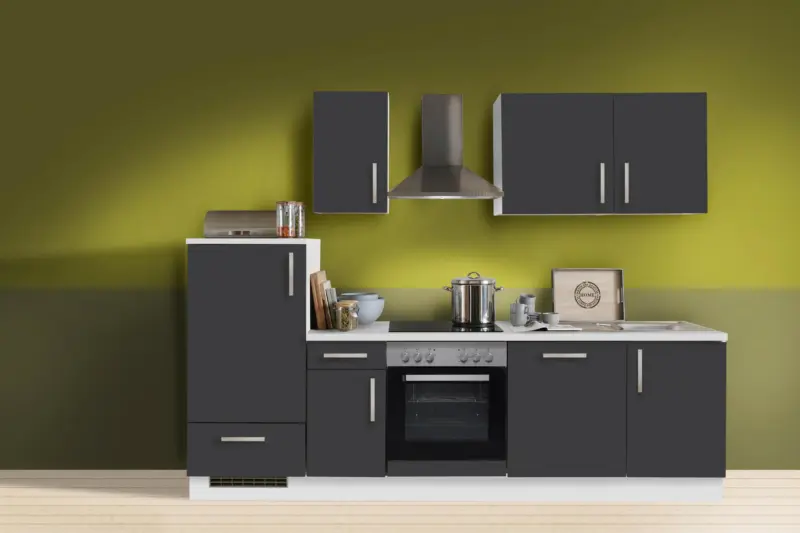 K&uuml;chenblock White-Premium Grau/Wei&szlig; B: ca. 270cm