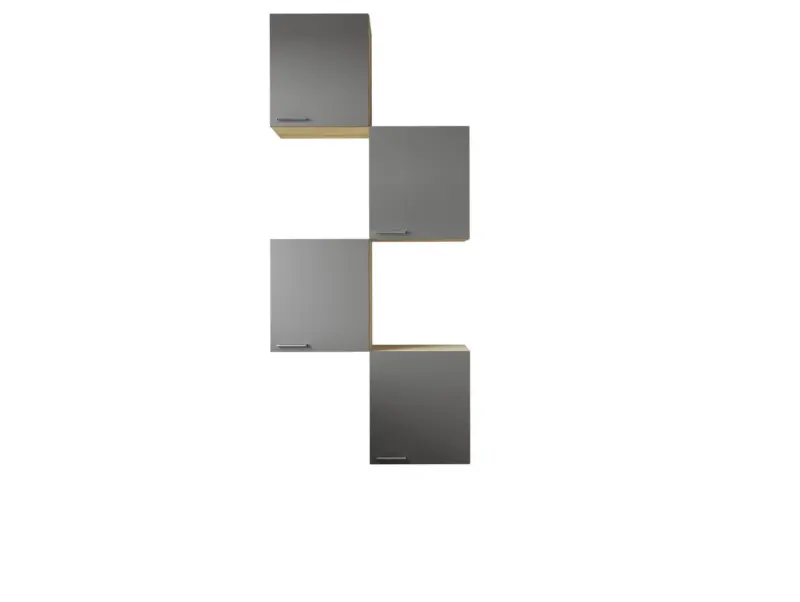 K&uuml;chenoberschrank Merle Grau/Eichefarben