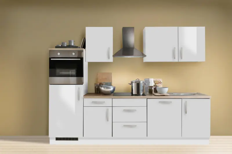K&uuml;chenblock White-Premium Wei&szlig; Hochgl. B: ca. 280cm