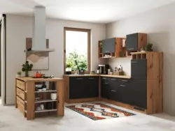 Eckk&uuml;che Hilde m. Ger&auml;ten ca. 280x172cm Grau/Wildeiche