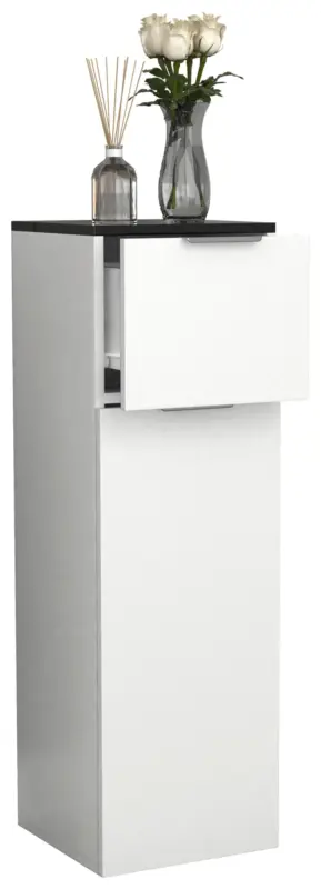 Highboard Donali ca. 30x95 cm Wei&szlig;/Schwarz