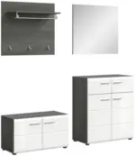 m&ouml;max Dornbirn - Ihr Trendm&ouml;belhaus in Dornbirn Garderobe Salsa 4-tlg. ca. 175x192x37 cm Wei&szlig;/Rauchs.