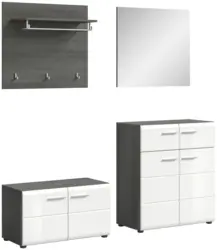 Garderobe Salsa 4-tlg. ca. 175x192x37 cm Wei&szlig;/Rauchs.