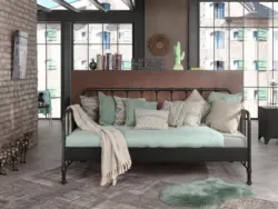 Kinder-/Juniorbett Bronxx ca. 90x200 cm Schwarz Matt