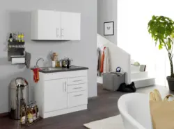 Minik&uuml;che Toronto B: ca. 100cm Wei&szlig;