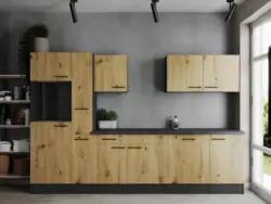 K&uuml;chenleerblock Oliver o. Ger&auml;te Grau/Eiche