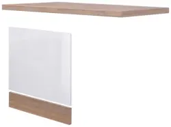 Geschirrsp&uuml;lerblende Wei&szlig; Hochglanz/Eiche