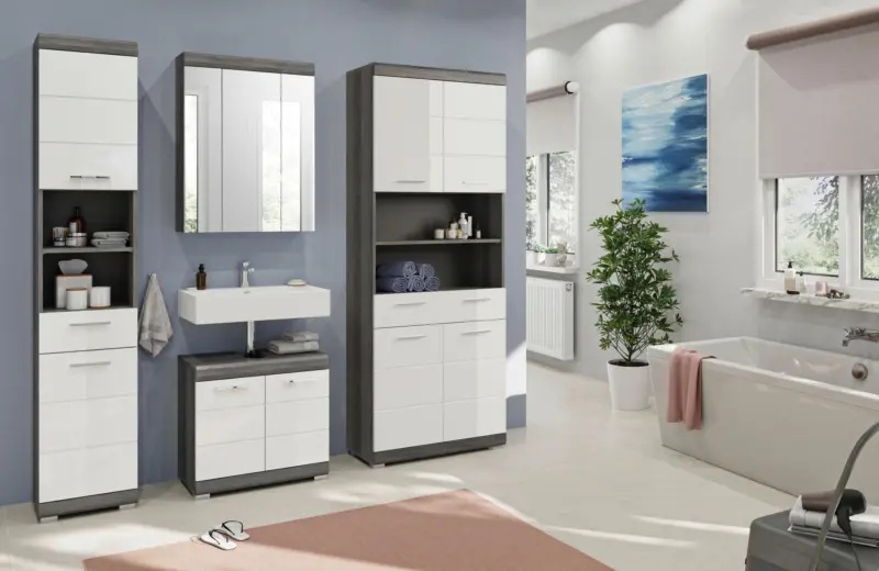 Badezimmer Scout 4-tlg. ca. 171 cm Anthrazit/Wei&szlig;