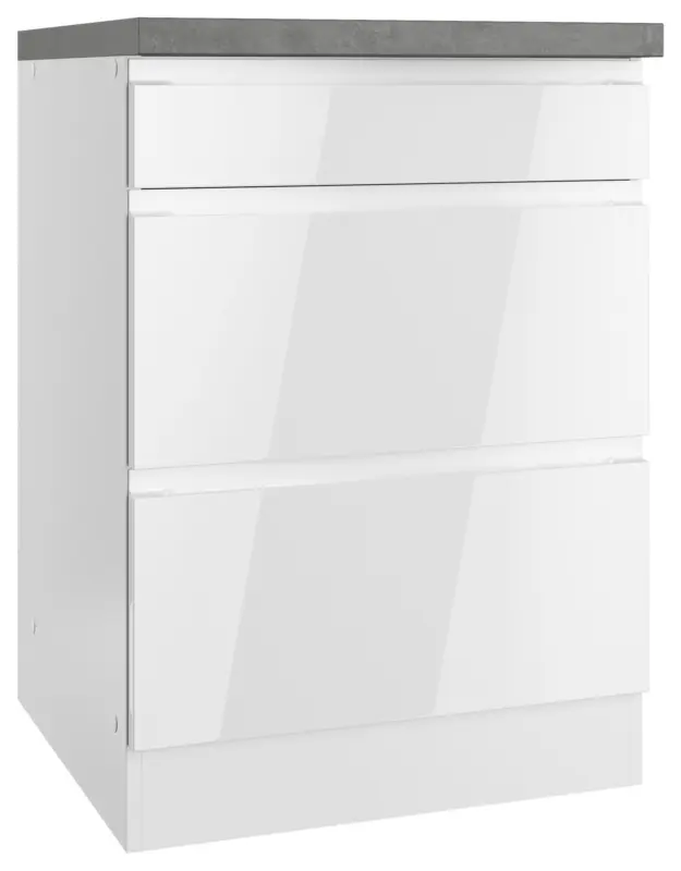 Kochfeldumbauschrank Monza ca. 60x86 cm Wei&szlig;/Grau