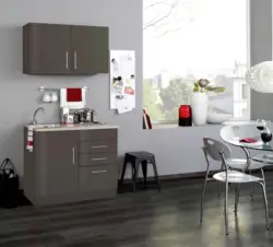 Minik&uuml;che Toronto B: ca. 100cm Graphitfarben/Grau