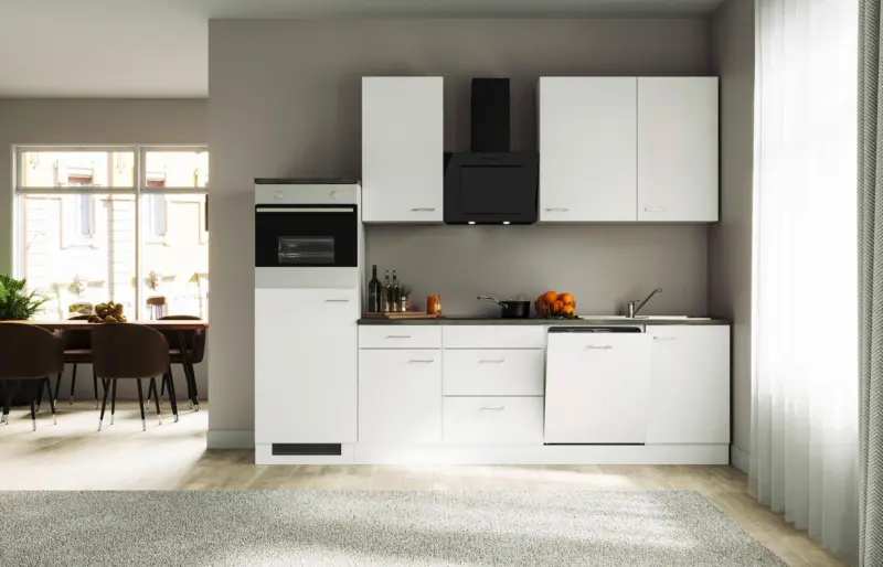 K&uuml;chenblock Lucca mit Ger&auml;ten ca. 280 cm Wei&szlig;