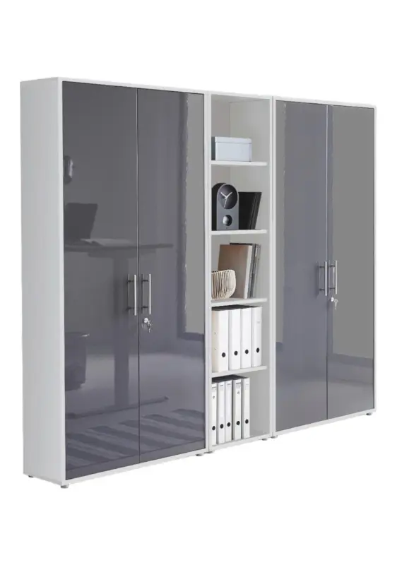 Aktenschrank Office Edition Sw Set 10 Wei&szlig;/Anthrazit