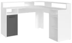 Eckschreibtisch ''Fox'', Anthrazit/Wei&szlig;