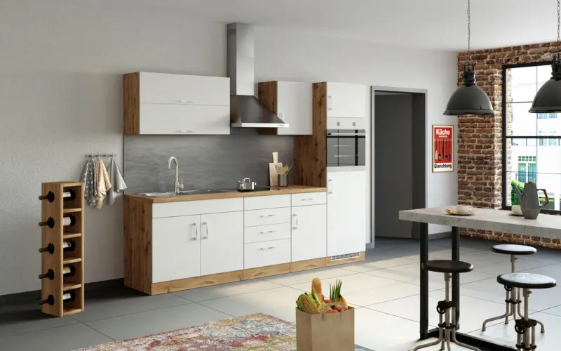 K&uuml;chenblock Sorrento ohne Ger&auml;te ca. 270 cm Wei&szlig;