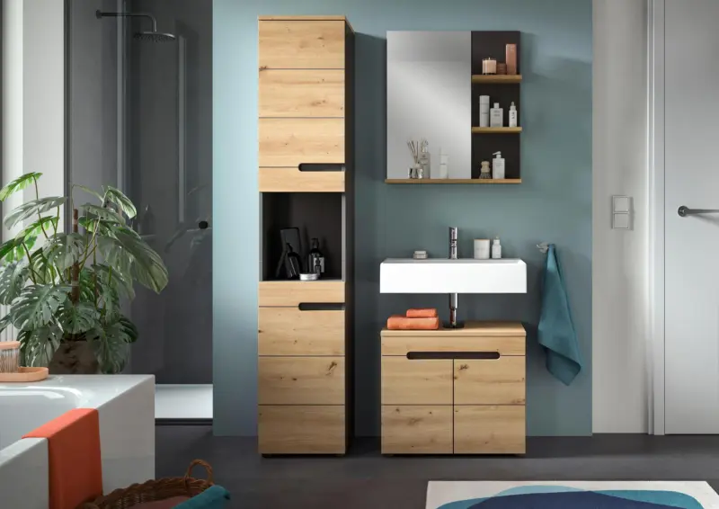 Badezimmer Canu 3-tlg. ca. 101 cm Eiche/Grau