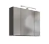 Spiegelschrank Arezzo mit LED 3-t&uuml;rig ca. 80x64 cm Grau