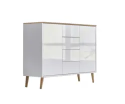 Kommode Mailand Typ 11 Wei&szlig;/Eiche