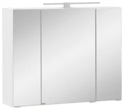 Spiegelschrank Kopenhagen mit LED 3-t&uuml;rig ca. 80x64 cm Wei&szlig;