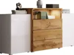 m&ouml;max Dornbirn - Ihr Trendm&ouml;belhaus in Dornbirn Sideboard Urban III mit LED ca. 150x69 cm Wei&szlig;/Eiche Wotan