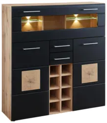 Highboard Sonate Schwarz/Eichefarben