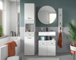 Badezimmer Prisma 4-tlg. ca. 111 cm Wei&szlig;
