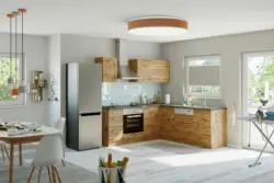 Eckk&uuml;che Winkelblock mit Ger&auml;ten ca. 210x210 cm Eiche