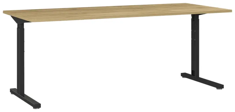 Schreibtisch B 180 H 70 cm GW-Profi, Eiche Dekor/Schwarz