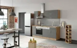 K&uuml;chenblock Sorrento mit Ger&auml;ten ca. 210 cm Anthrazit