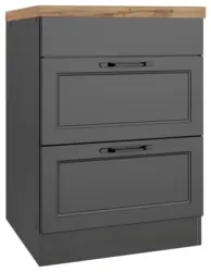 Kochfeldumbauschrank Meran ca. 60x86x60 cm Grau/Eiche