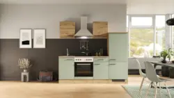 K&uuml;chenblock Cara Gr&uuml;n/Eichefarben mit Ger&auml;ten