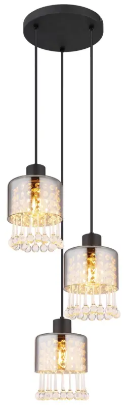 H&auml;ngeleuchte Hendry Klar/Schwarz max. 15 Watt