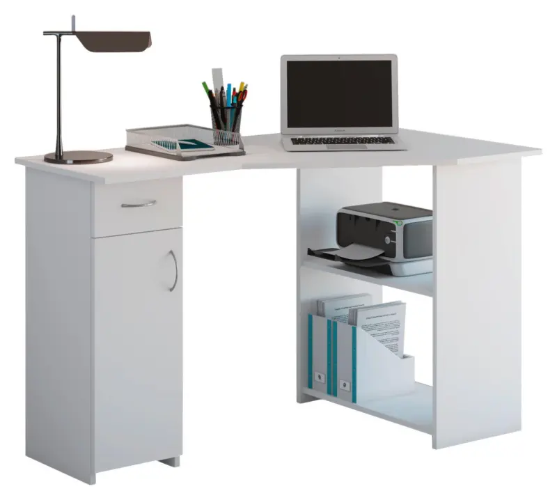 Eckschreibtisch Linzia Wei&szlig; ca. 77x118x76cm
