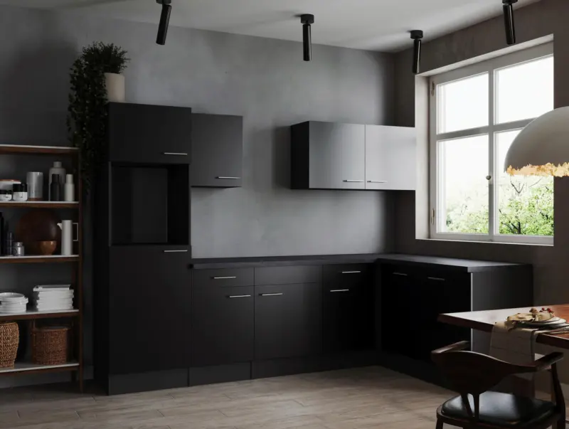 Eckk&uuml;che Oliver o. Ger&auml;te ca. 280x172cm Grau/Schwarz