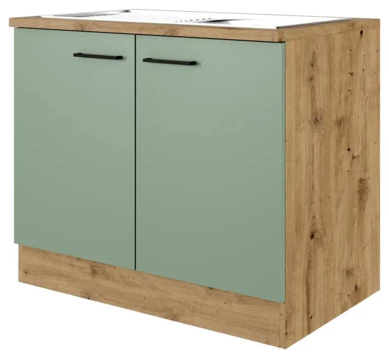 Sp&uuml;lmaschinenschrank Cara ca. 100x85x57 cm Gr&uuml;n/Eiche