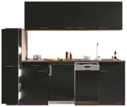 K&uuml;chenblock Oliver mit Ger&auml;ten ca. 225 cm Grau